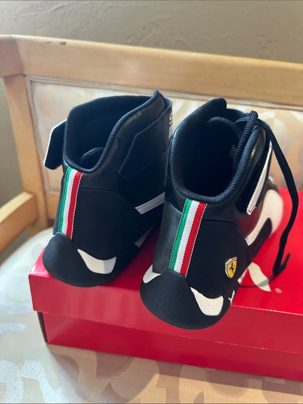 Puma Black White Scuderia Ferrari High-Top Racing Sneakers- Brand New in Box